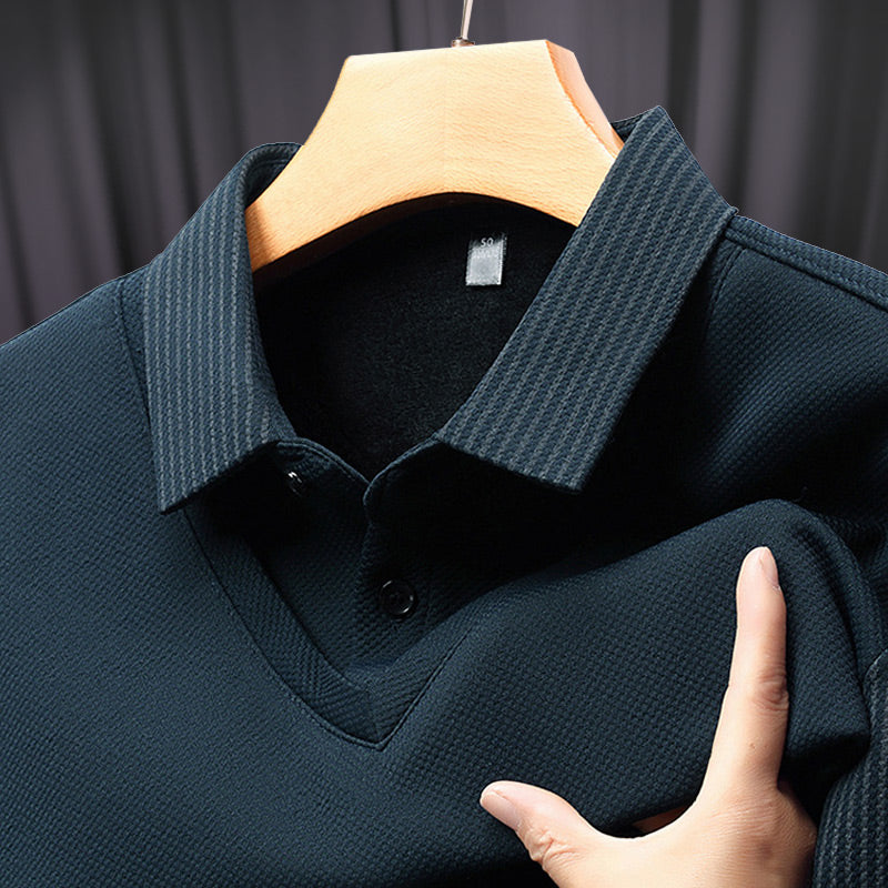 🍂Early Autumn Hot Sale 49% OFF🍁Men's Lapel Faux Two-Piece Knitted Shirt