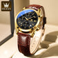 ⏰Hot Sale 50% OFF💥💥OLEVS Triple-Eye Six-Hand Leather Casual Chronograph Men's Watch