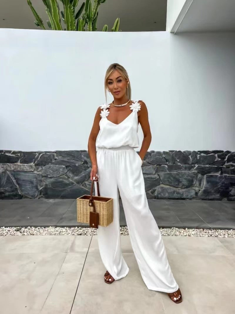 Hot Sale🔥Women's Sleeveless Wide Leg Jumpsuit