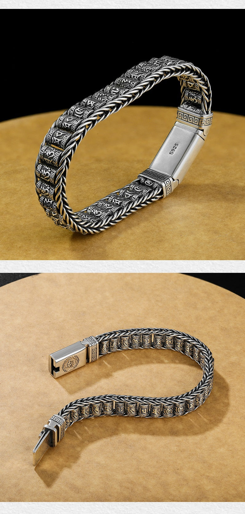 💎 50% OFF! 💎 Six Character Truth Prayer Wheel Bracelet – Tibetan-Inspired, 925 Silver Plated & Symbol of Luck