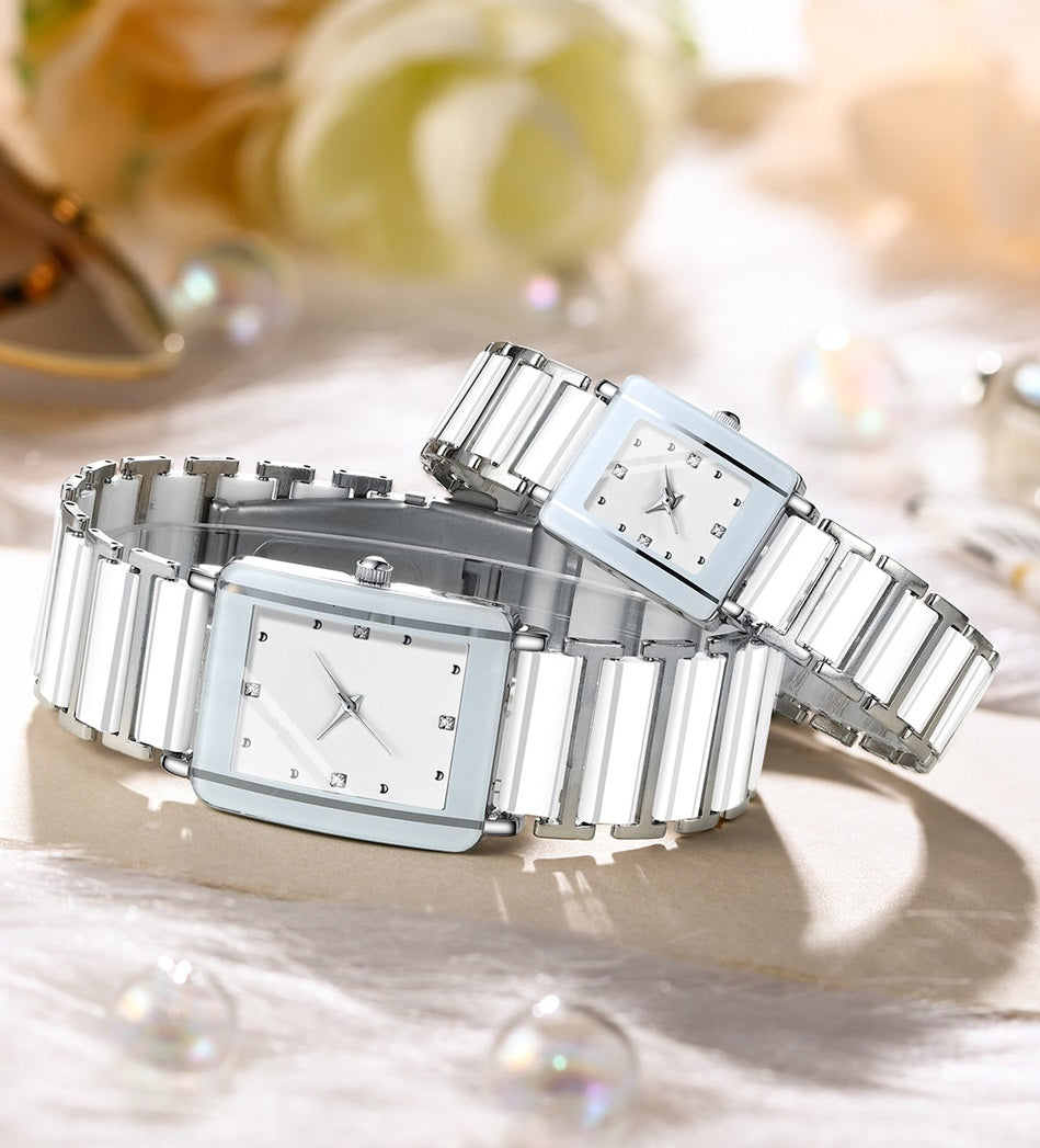 Fashion Ceramic Square Quartz Watch