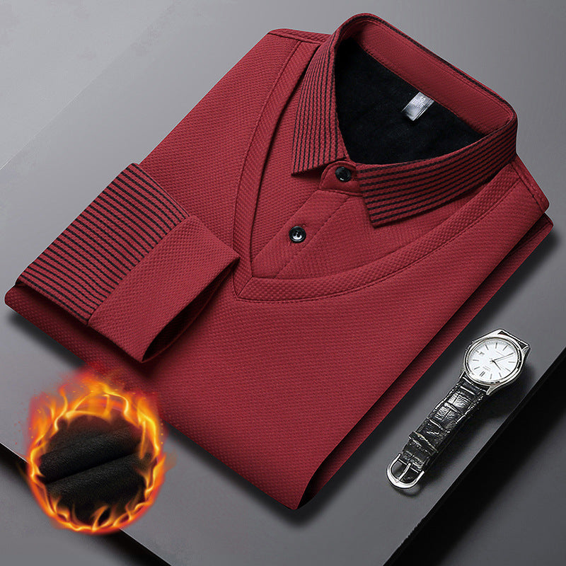 🍂Early Autumn Hot Sale 49% OFF🍁Men's Lapel Faux Two-Piece Knitted Shirt