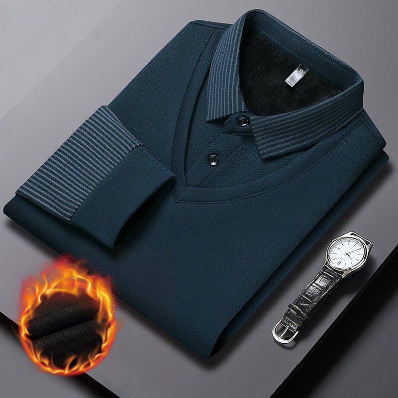 🍂Early Autumn Hot Sale 49% OFF🍁Men's Lapel Faux Two-Piece Knitted Shirt