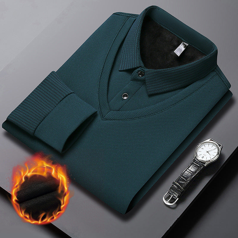 🍂Early Autumn Hot Sale 49% OFF🍁Men's Lapel Faux Two-Piece Knitted Shirt