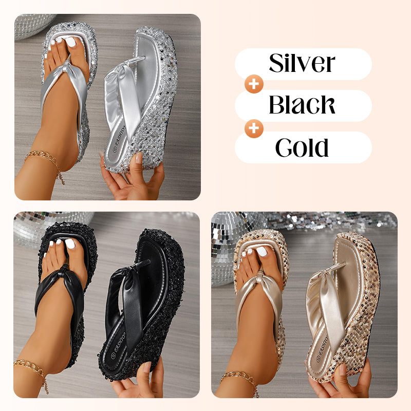 🎉2025 New Arrive - 51% OFF👠Women's Thick-Soled Sequined Flip-Flops