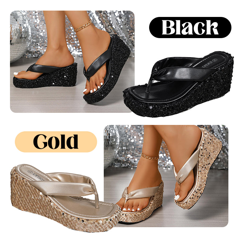 🎉2025 New Arrive - 51% OFF👠Women's Thick-Soled Sequined Flip-Flops