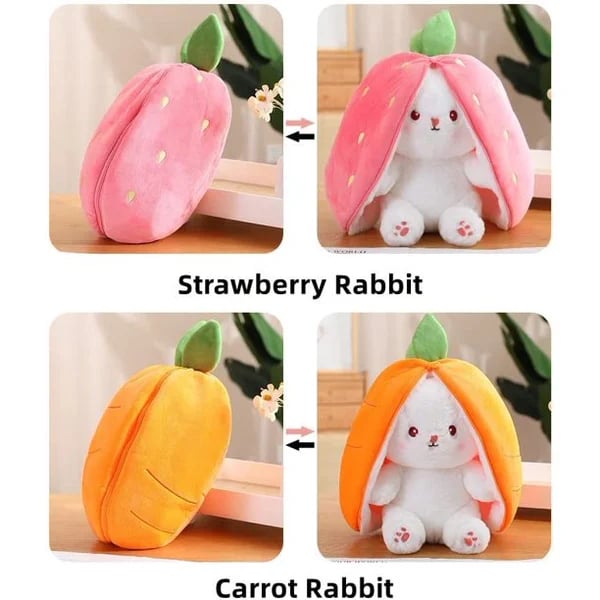 🍓 Hot Sale 50% OFF🍓Easter Day Strawberry Bunny Transformed into Little Rabbit🎀 Fruit Doll Plush Toy🐰