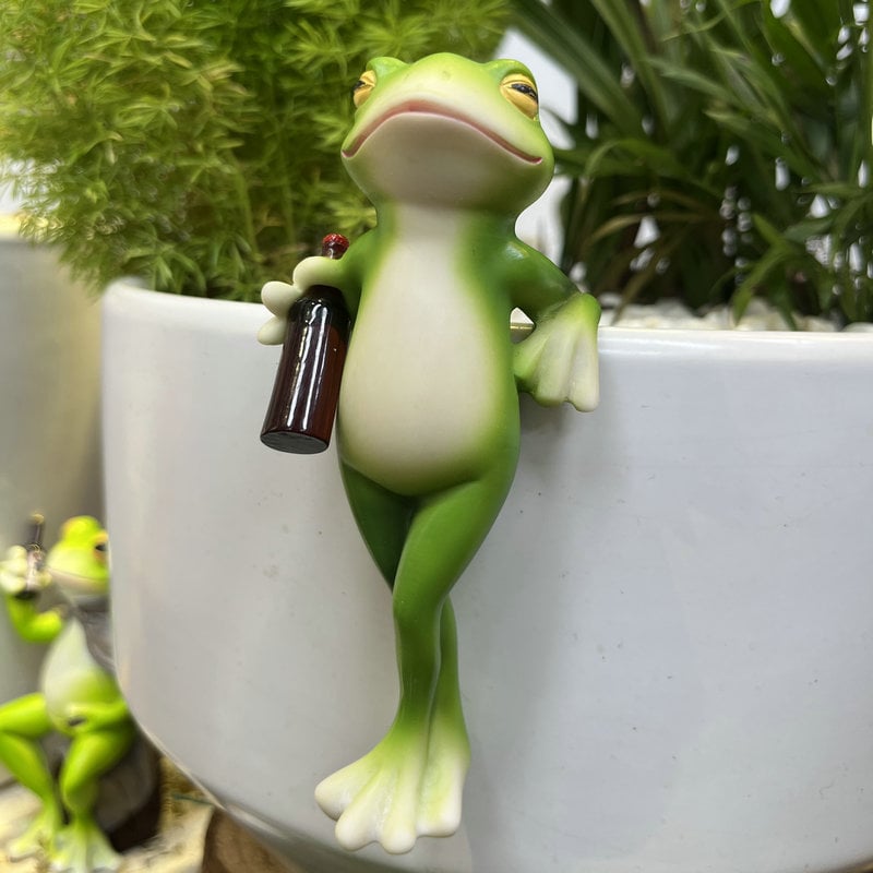 🎁Gift Idea Hot Sale 50% OFF🐸 Frog Flower Pot Hanger Ornament🍷