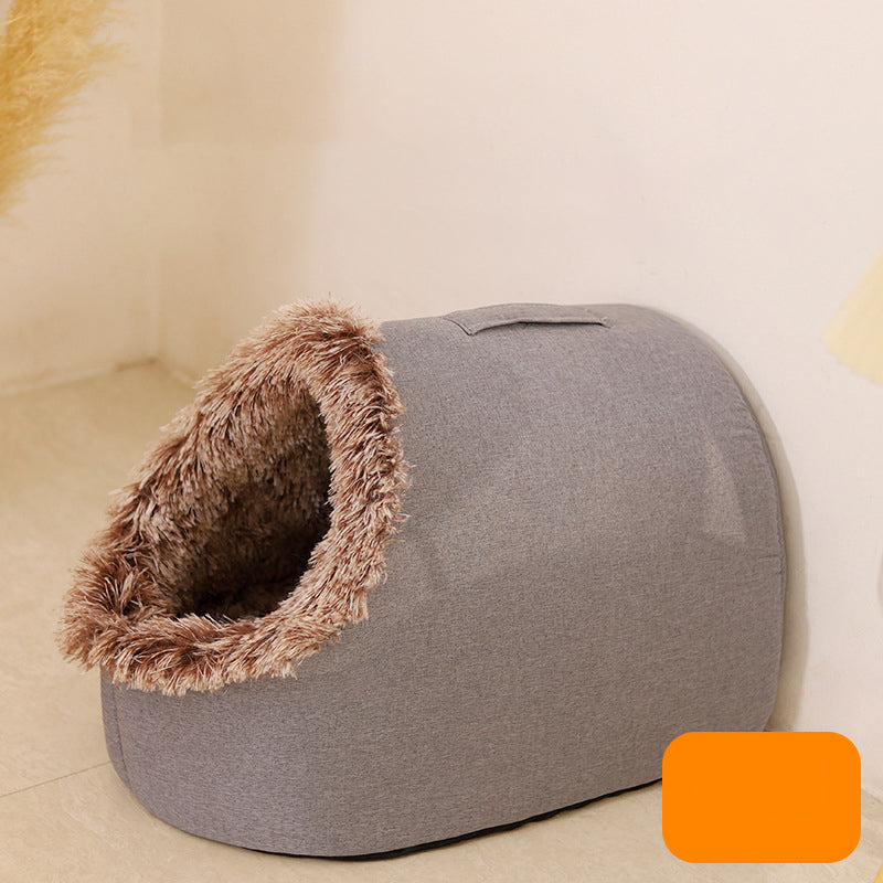 🐾Pet Plush Winter Cave Bed