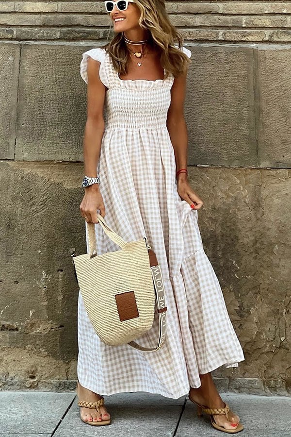🎉Mother's Day Limited Time Half Price💃Women's Vintage Plaid Clashing Dresses