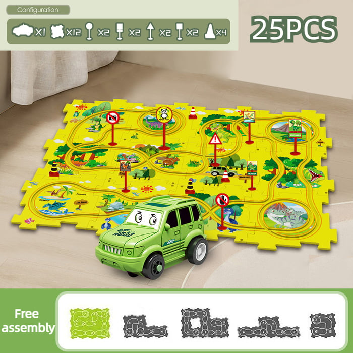 🔥Today get more cars 🚗🚗🚗Children's Educational Puzzle Track Car Play Set