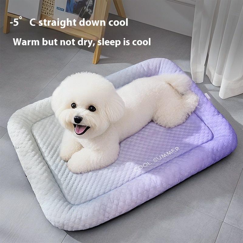 Pet Cooling Pad Mat for Dogs and Cats - Ice Silk Summer Cool Bed Blanket in Gradient Colours, Breathable Soft Sleeping Cushion for Indoor Floors Sofas and Car Travel Washable Multiple Sizes Available