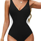 👙✨2025 New Illusion Swimsuit💃 Slim Waist  Plunge Neck  Tummy Control  Show Off Your Stunning Curves