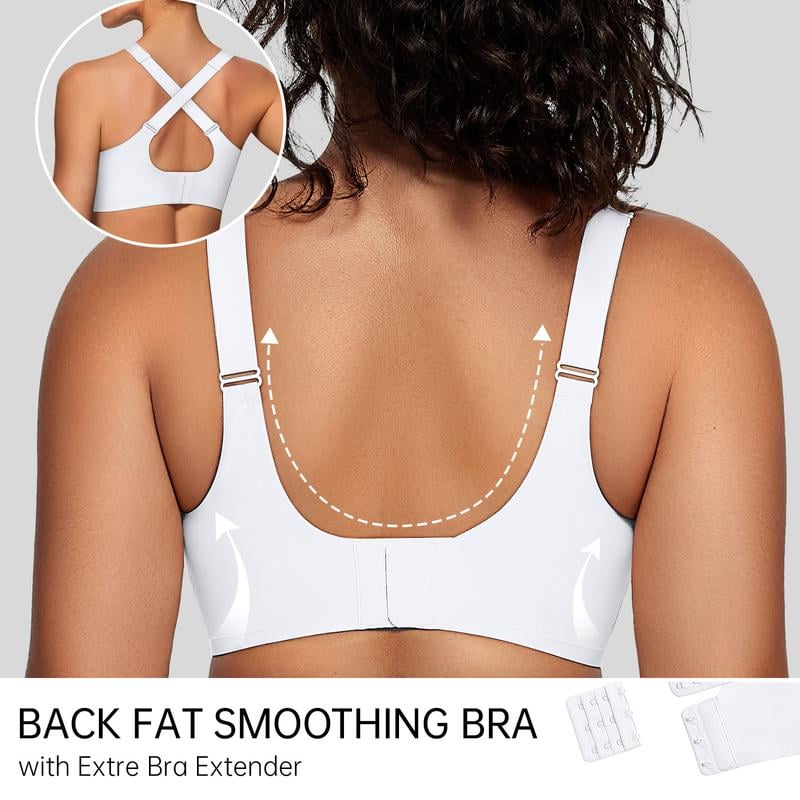 ✨Breathable and Not Stuffy😍Women's Wireless V-Neck Crossover Mesh Seamless Push-Up Bra