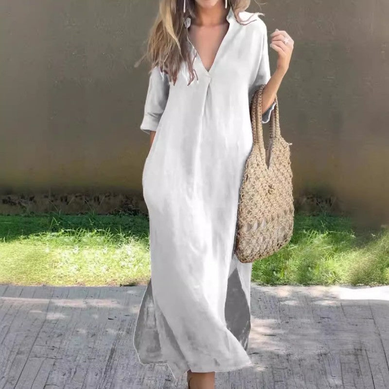 💖The Gift of Summer💕Elegant V-Neck Slit Dress