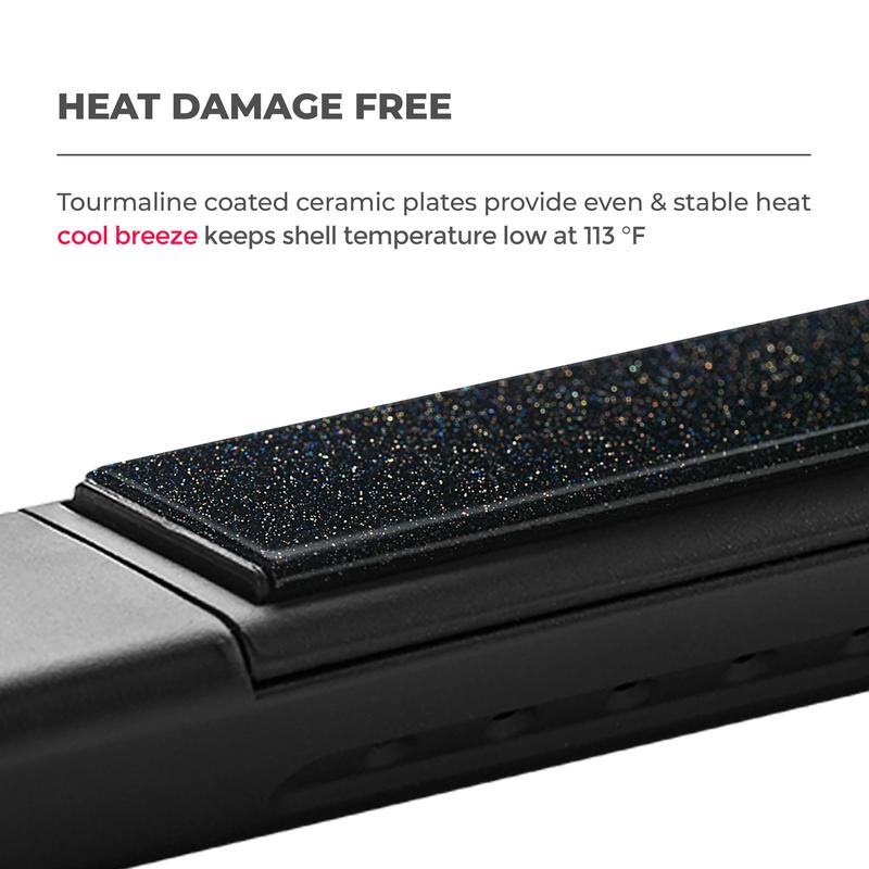 AIRFLOW 2-in-1 Hair Straightener & Curling Iron – 360° Cooling Air Curler with Tourmaline Coating