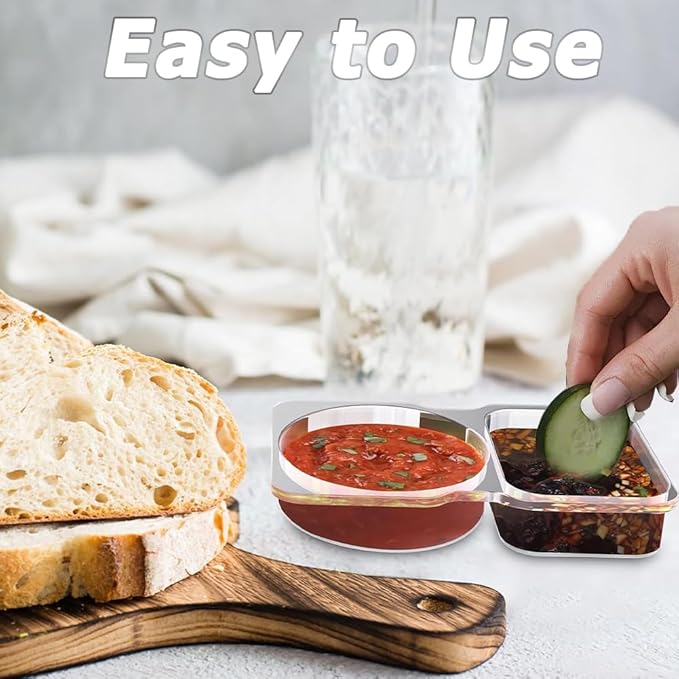 💥BUY 5 GET 5 FREE💥🥐Double Compartment Snack Containers With Lids