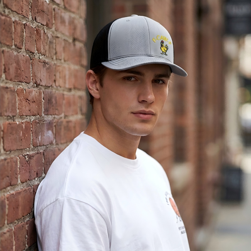 Witty Chicken Embroidered Snapback Cap