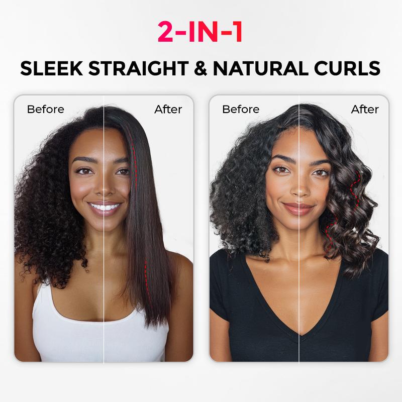 AIRFLOW 2-in-1 Hair Straightener & Curling Iron – 360° Cooling Air Curler with Tourmaline Coating