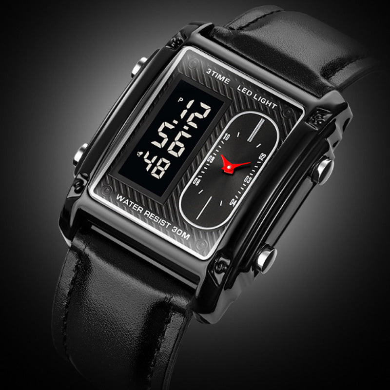 ⏳Limited Time Special 50% OFF💥🎁Men's Square Creative Dual-Movement Multifunctional Sports Watch