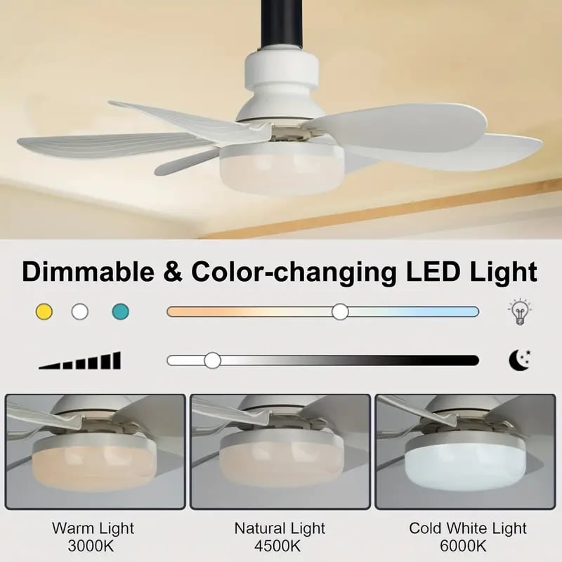 Bright Cool Ceiling Socket Fan & Light with Remote