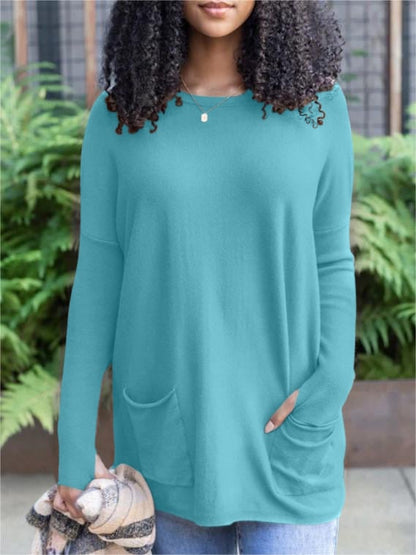 💥HOT SALE 50% OFF💥LONG SLEEVE THUMBHOLE SWEATER POCKET TUNIC💥