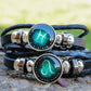🎁Great Gift🌌Luminous 12 Constellations Bead Leather Woven Bracelet