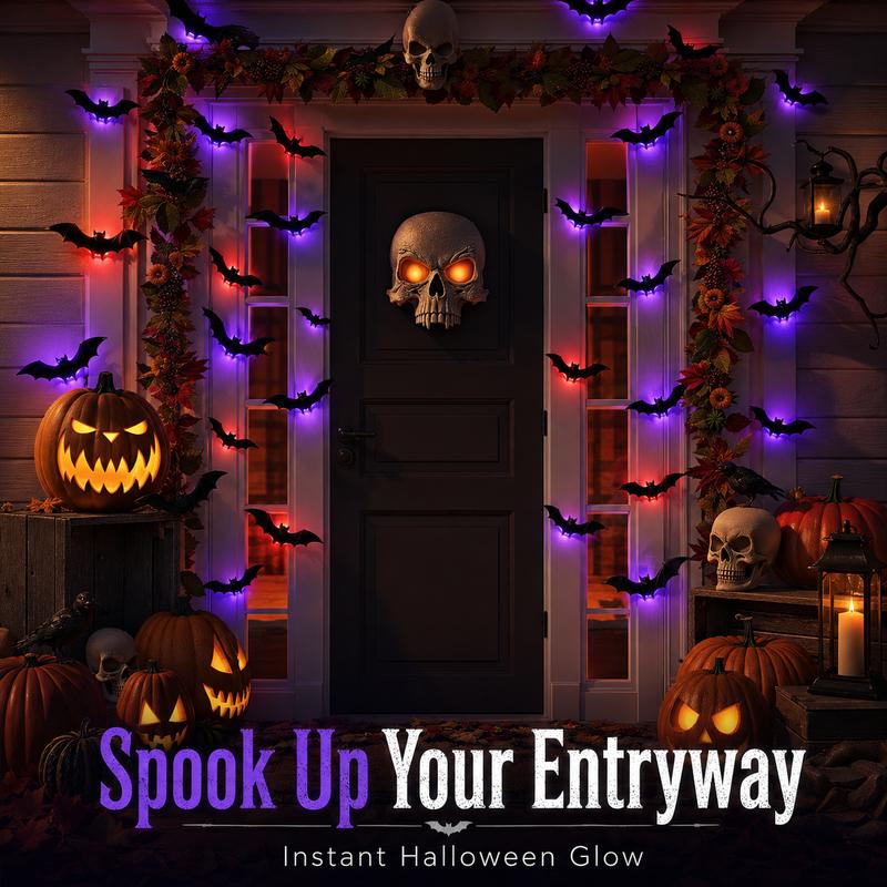 🦇 Halloween Decoration: 3D LED Bat-Shaped Wall Light