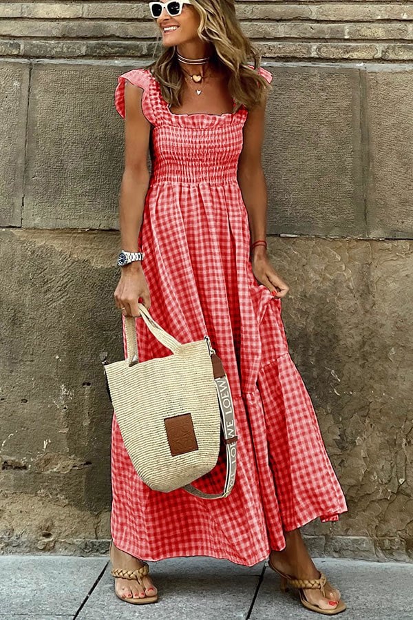 🎉Mother's Day Limited Time Half Price💃Women's Vintage Plaid Clashing Dresses