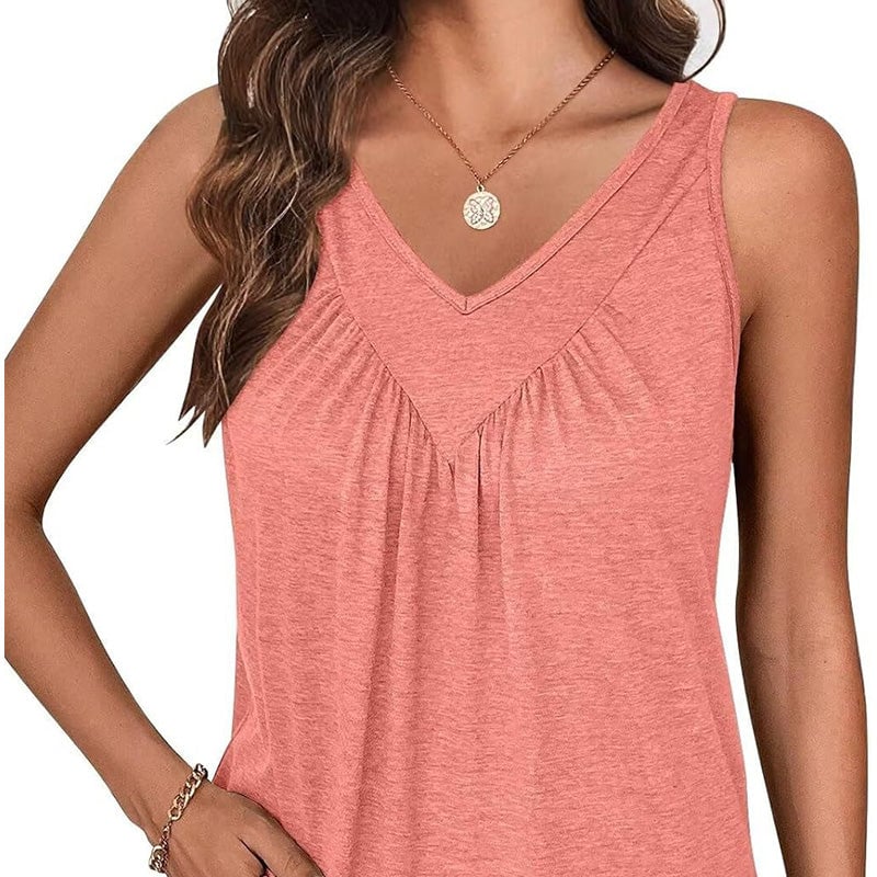 💖Limited Sale 50% OFF💖👚Women Sleeveless V-neck T-shirt
