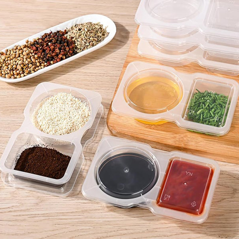 💥BUY 5 GET 5 FREE💥🥐Double Compartment Snack Containers With Lids