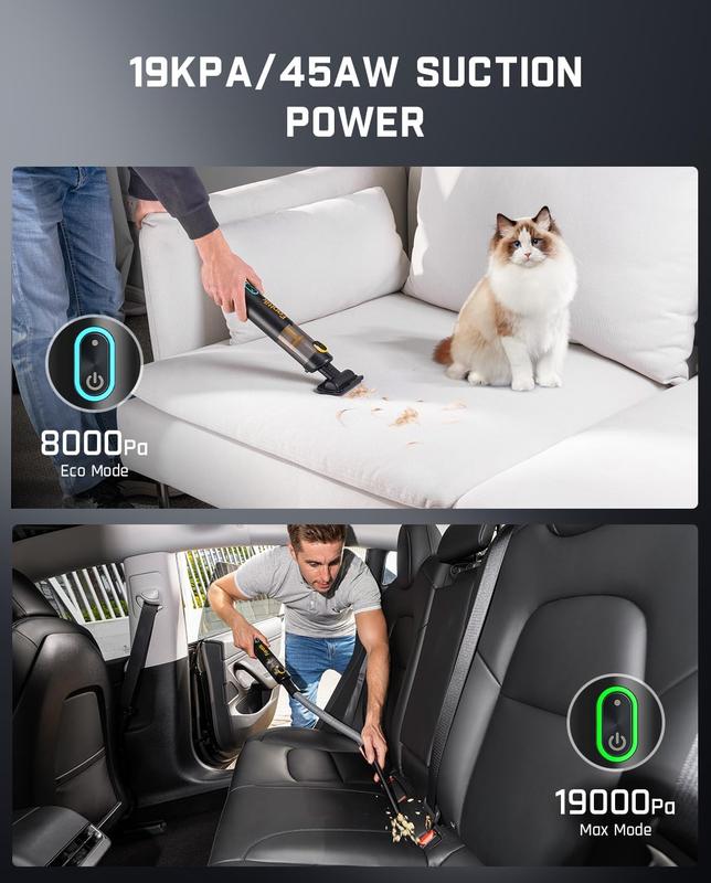 V8 Apex Car Vacuum Cleaner, 4-in-1 Portable Cordless Mini Vacuum Cleaner with 19,000 Pa Suction Power
