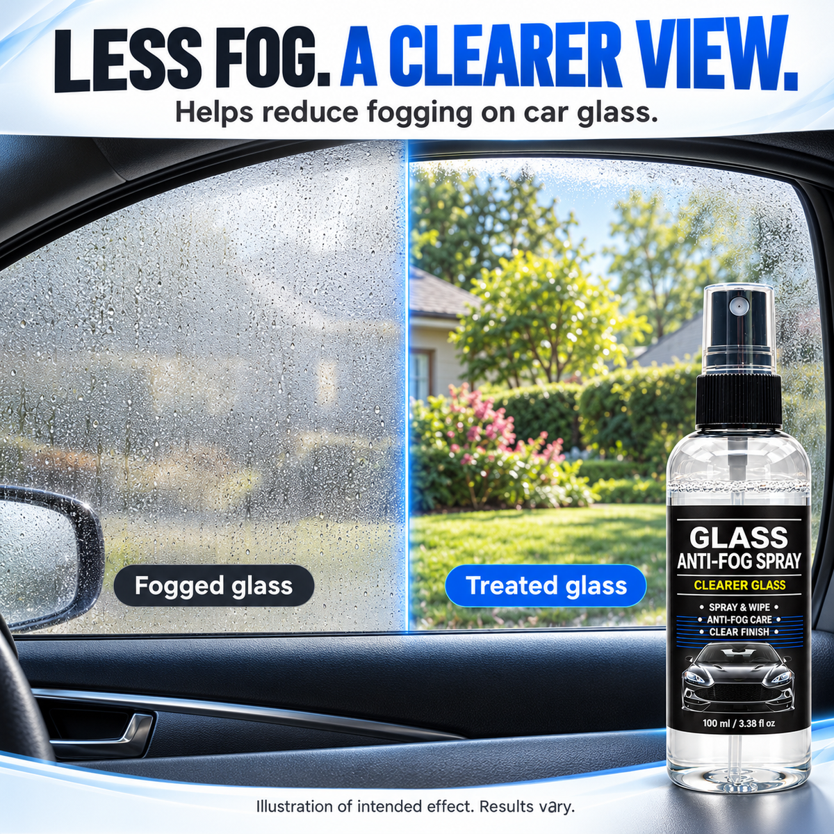Glass Anti-Fog Spray for Car Windows & Windshields