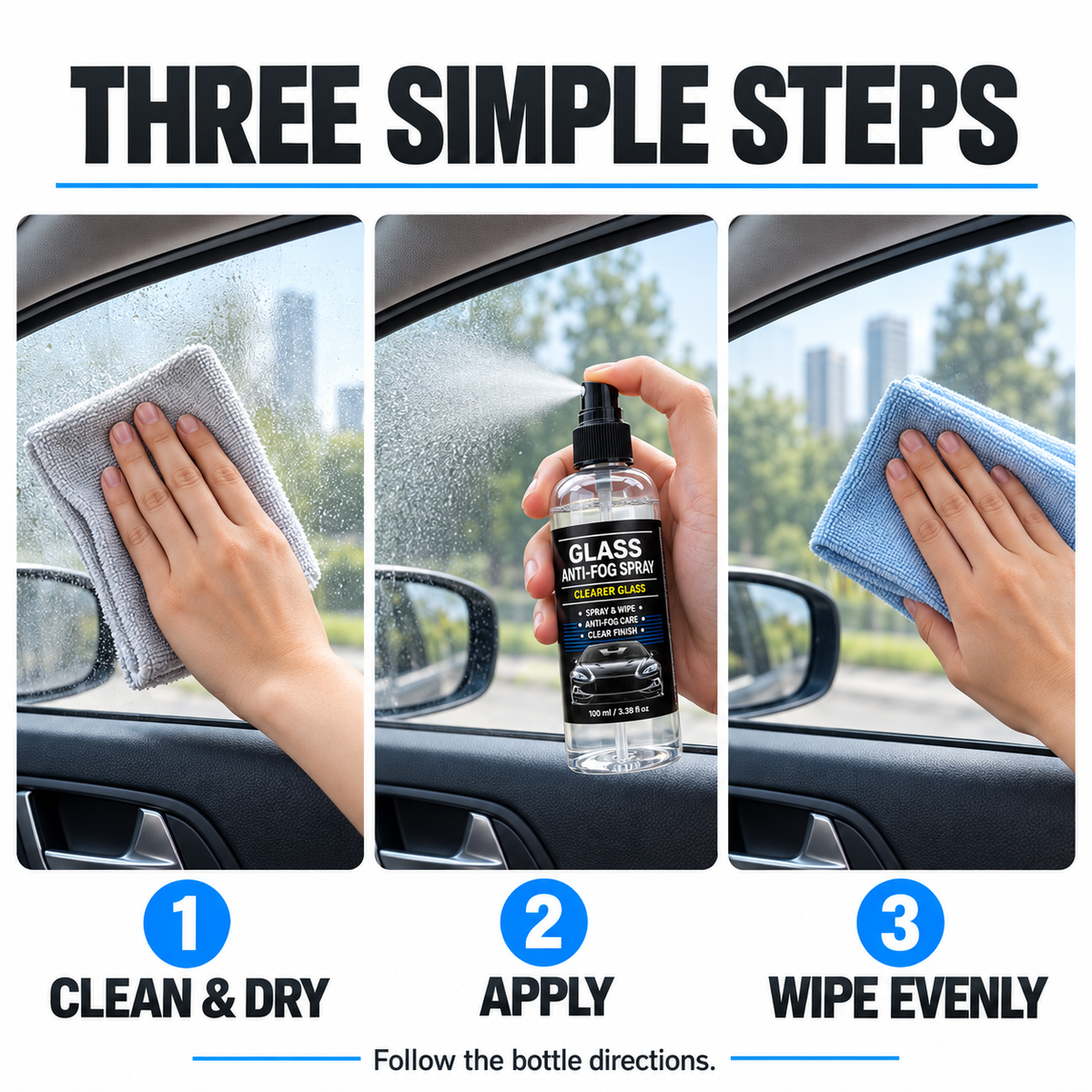 Glass Anti-Fog Spray for Car Windows & Windshields