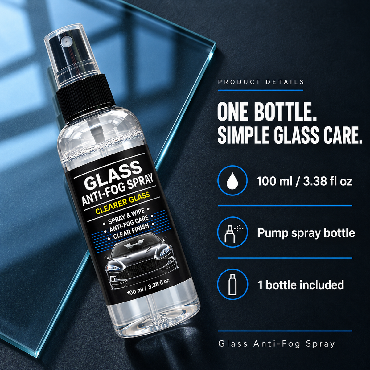 Glass Anti-Fog Spray for Car Windows & Windshields