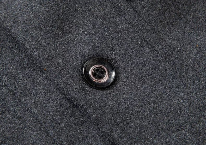 Men's Business Woolen Coat Fashion Double Neck Medium And Long Woolen Coat
