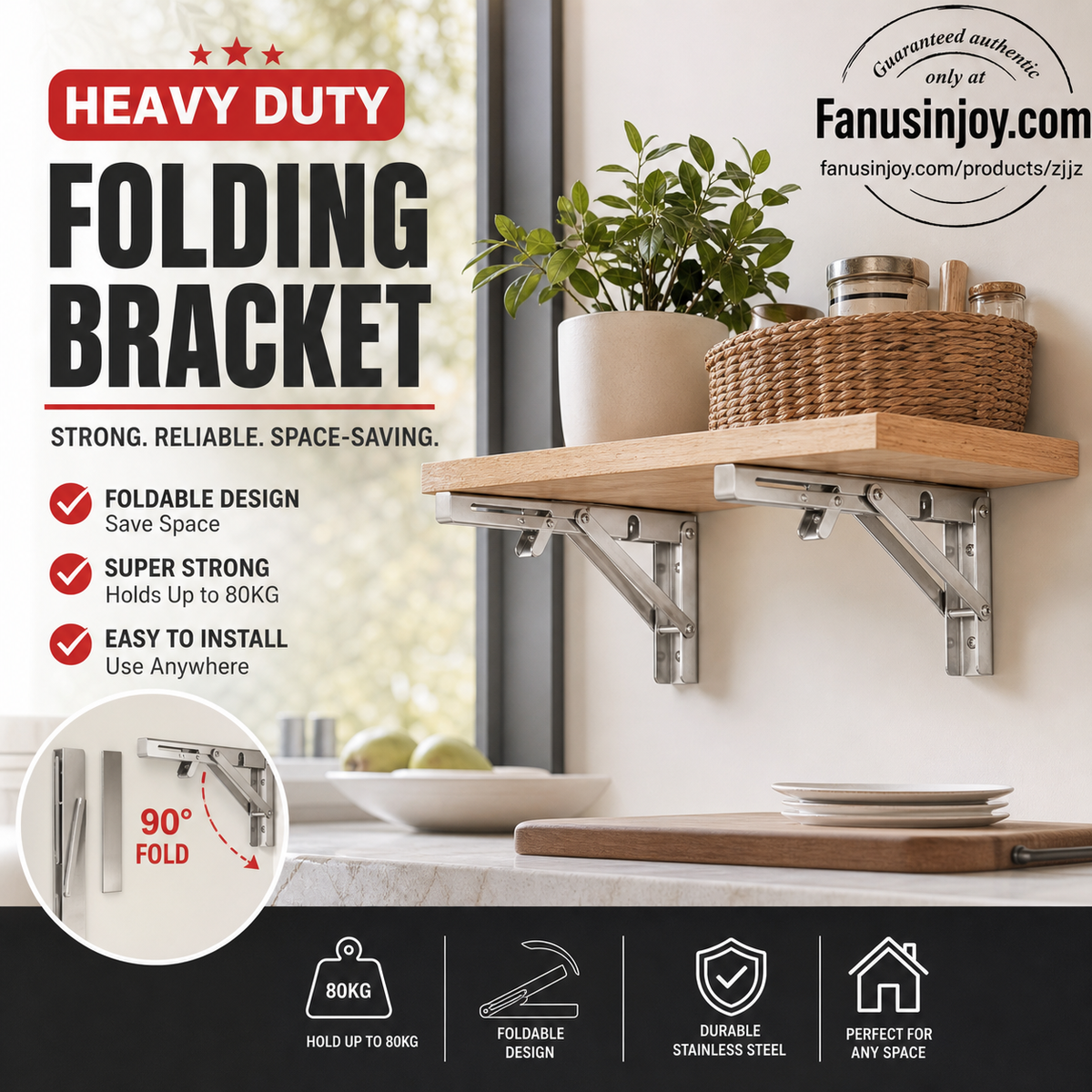 🥳2026 HOT SALE🥳💞50K+ SOLD!💥🛋️📚 Fold in a Second, Declutter Instantly! Multi-use Bracket for a Tidy Kitchen/Study 50% OFF🧱✨