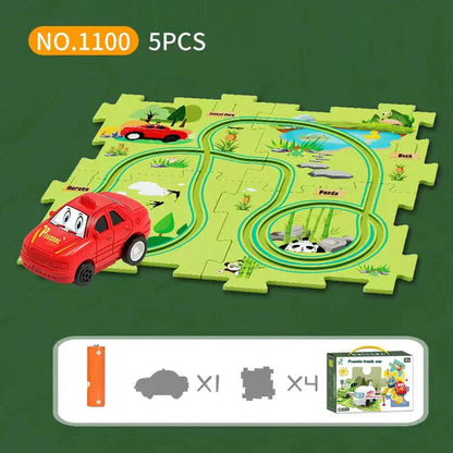 🔥Today get more cars 🚗🚗🚗Children's Educational Puzzle Track Car Play Set