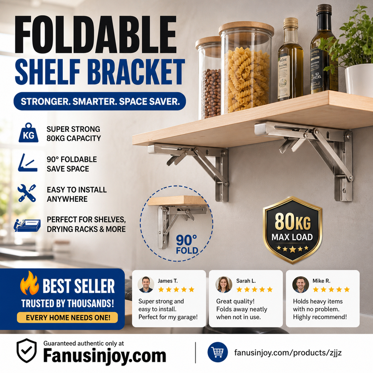 🥳2026 HOT SALE🥳💞50K+ SOLD!💥🛋️📚 Fold in a Second, Declutter Instantly! Multi-use Bracket for a Tidy Kitchen/Study 50% OFF🧱✨