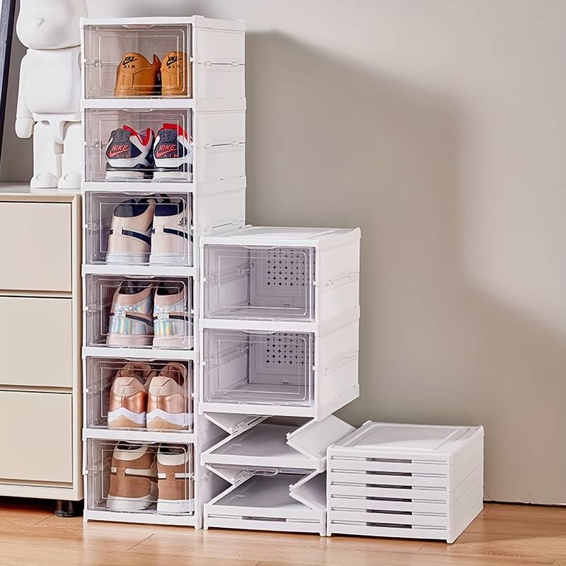 🔥📦Installation-Free Foldable Shoeboxes With Door🚪Space-Saving, Shoe Protection, New Home Organization Choice!