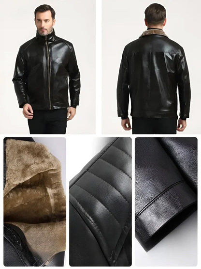 Ideal gift - Men‘s Quilted Faux Leather Jacket