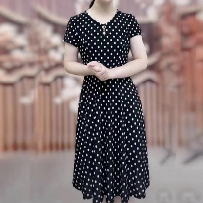 Plus Size Summer Elegant Dress for Middle-Aged Women