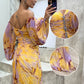 🎉🛍️Mother's Day 50% OFF💃Women's Mixed Colors Strapless Pleated Front Split Dress