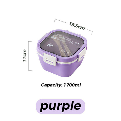 1200ml/1700ml Lunch Box with Spoon & Fork - Microwave Safe
