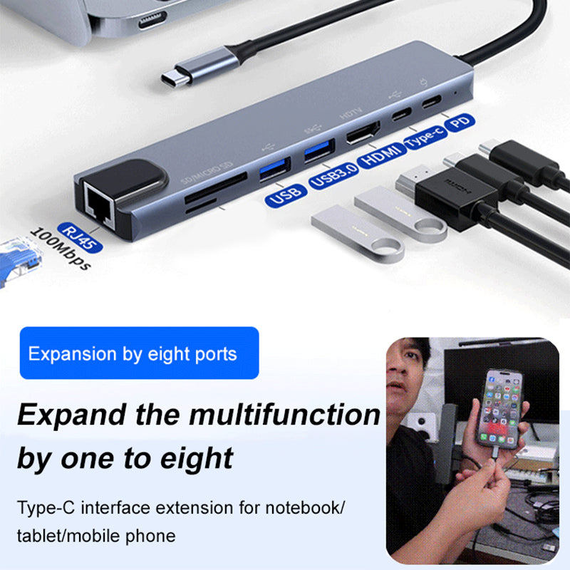 Eight-In-One Multi-Interface Docking Station Converter