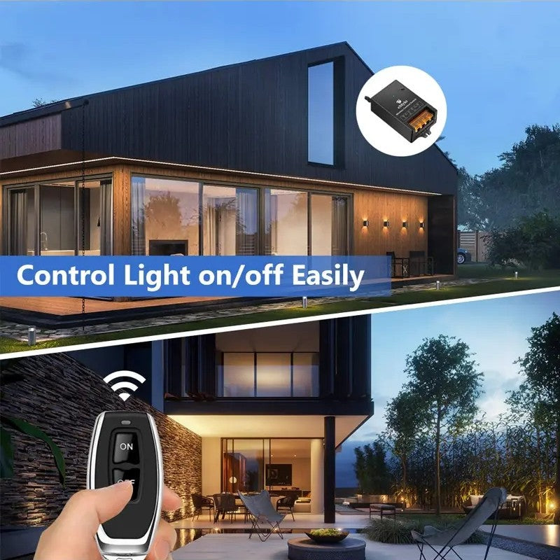 Wireless Remote Control Switch & Receiver Kit, No Wiring