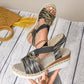 2024 New Design👡Women's Fashion Open-toe Wedge Sandals with Elastic Strap