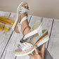 2024 New Design👡Women's Fashion Open-toe Wedge Sandals with Elastic Strap