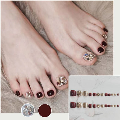 🔥Hot Sale Best Gift  🔥Delicate Glitter False Toe Nails Kit（50% OFF）