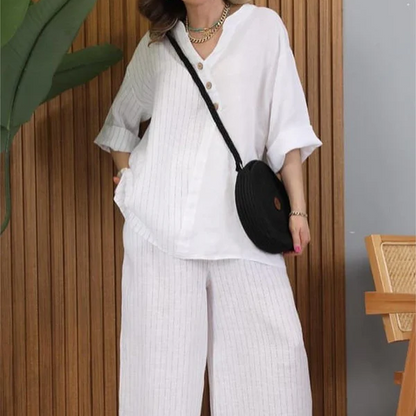 🔥Free Shipping-Summer Sale 💕Women's Casual Cotton Linen Two-Piece Set